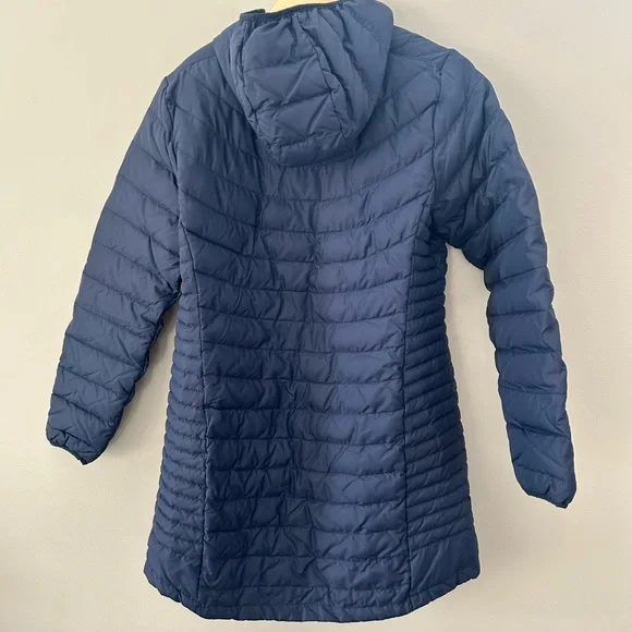 Wind River NAVY Water Repellent Breathable Puffer Insulated Long Hooded Jacket - Picture 5 of 6